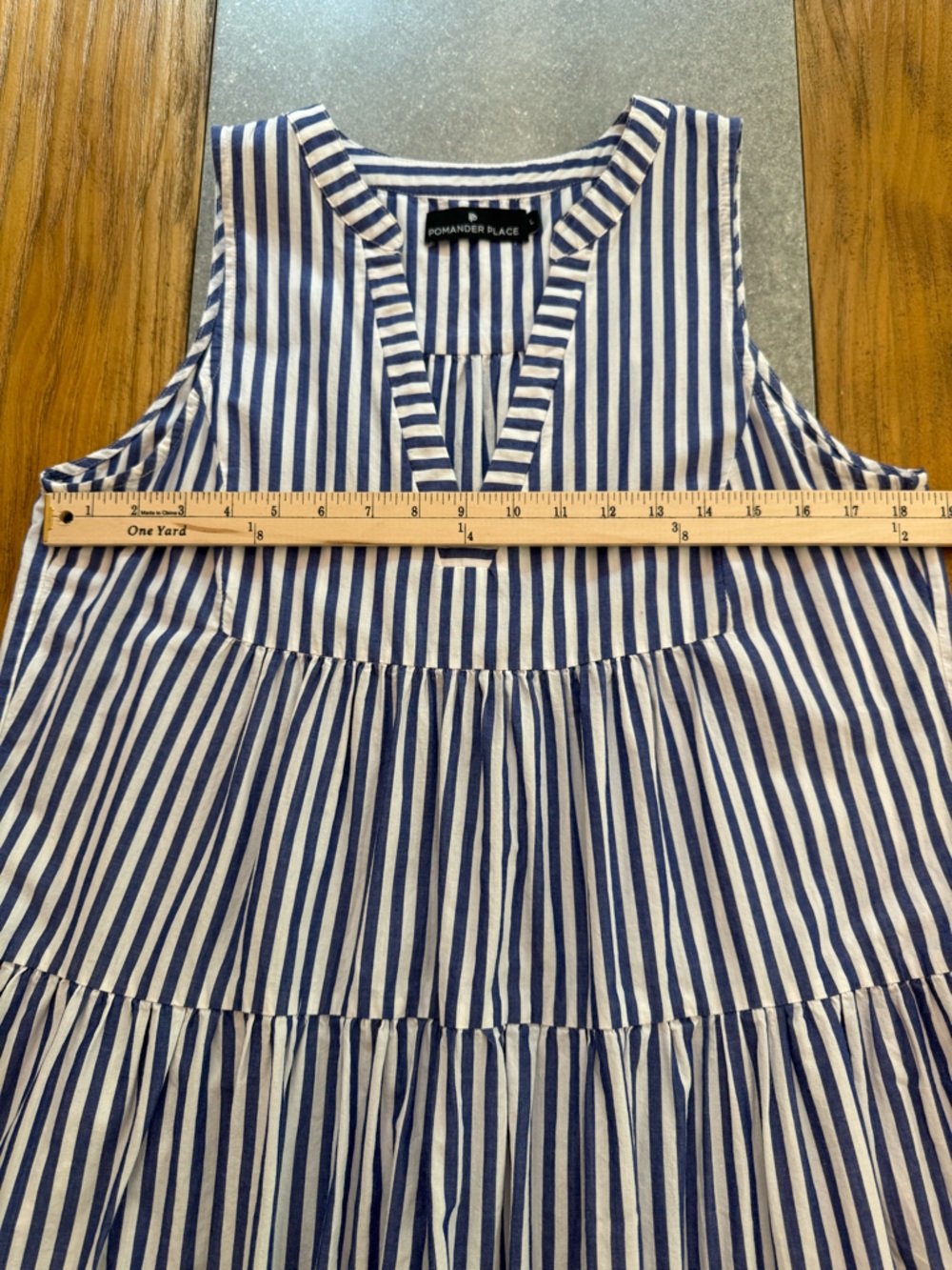 Tuckernuck Pomander Place Kenzo Blue White Stripe Sleeveless Mini Dress Large - Picture 7 of 10